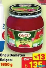 ÖNCÜ DOMATES SALÇASI 1650 G fiyat ve kampanya bilgisi